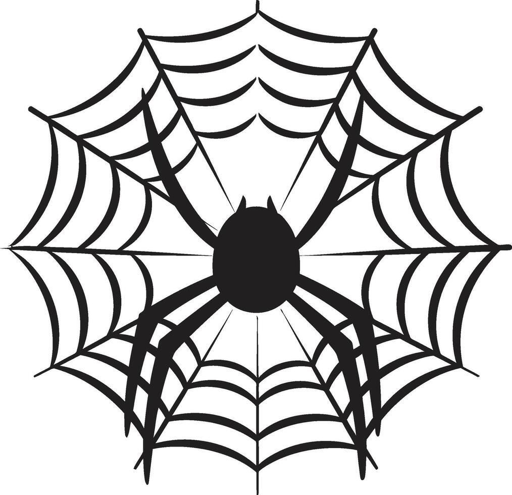 Eight Legged Majesty Crest Elegant Vector Logo for Spidery Grace Spinneret Spectacle Badge Artistic Spider and Web Design for Impact