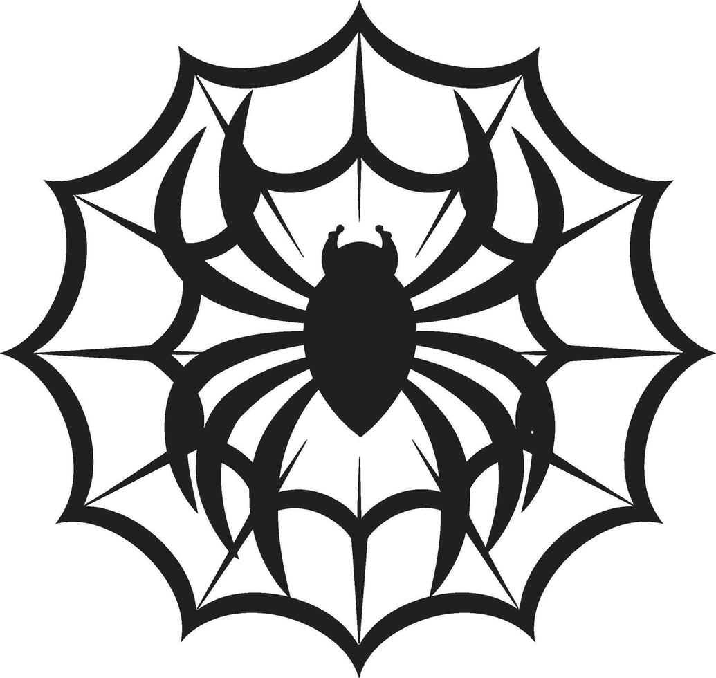 Arachno Elegance Crest Stylish Spider with Spider Web Vector Vector Venom Badge Striking Spider Logo for Edgy Design Impact