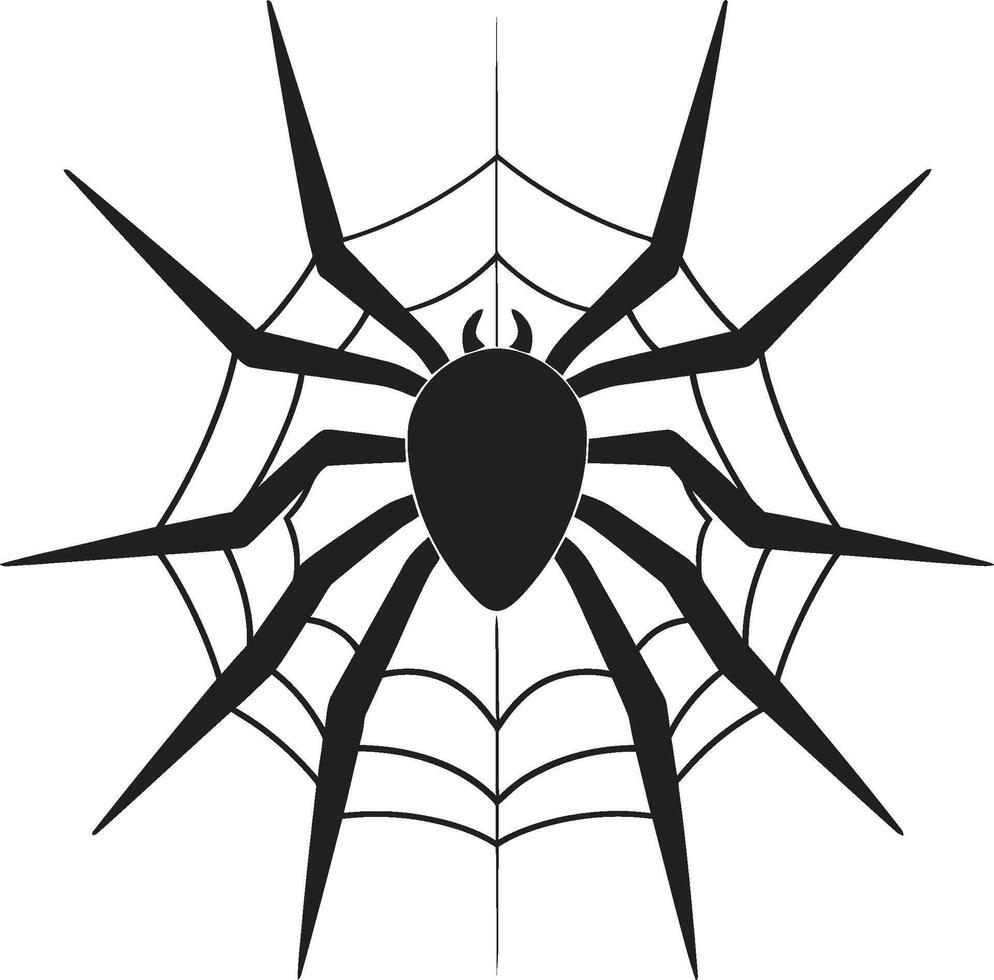 Spinneret Spectacle Crest Artistic Spider and Web Design for Dynamic Impact Webbed Elegance Badge Stylish Spider Logo with Intricate Web vector