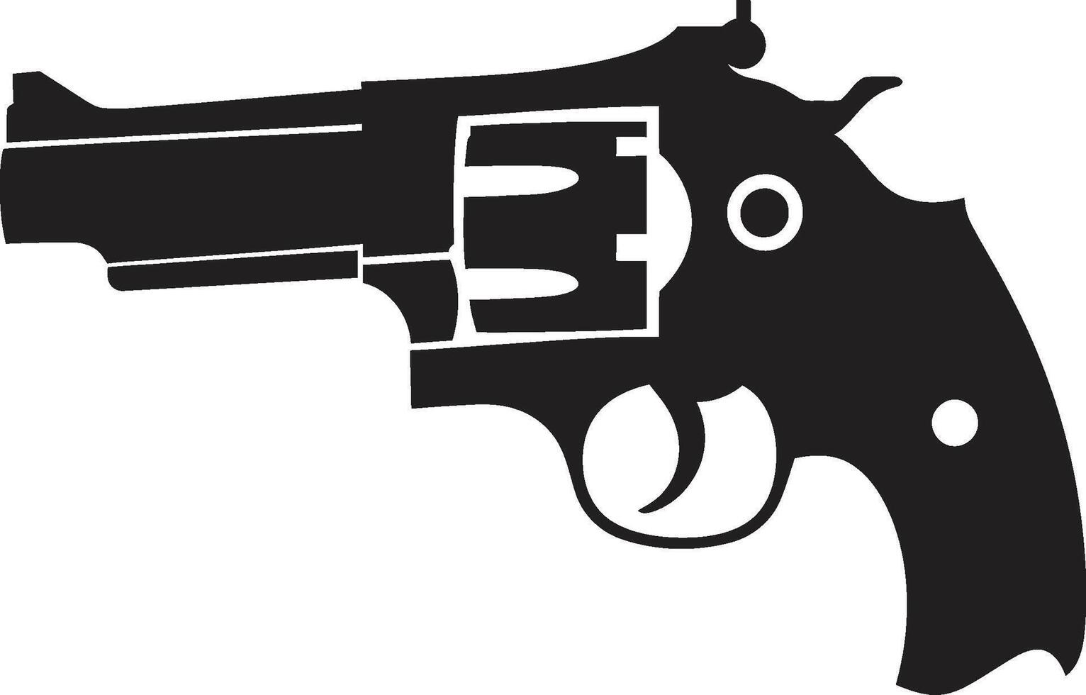 Tactical Trend Crest Trendsetting Revolver Icon in Modern Design Gunmetal Glam Badge Stylish Revolver Vector for Urban Appeal