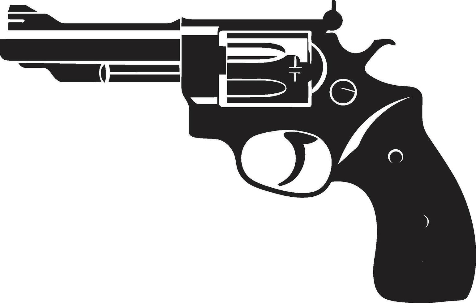 Sleek Shooter Insignia Vector Logo for Stylish Firearm Impact Precision Elegance Crest Fashion Forward Revolver Icon for Striking Design