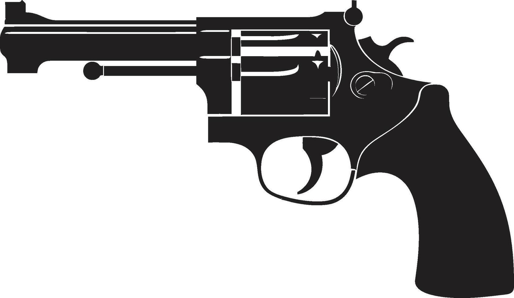 Gunmetal Glam Badge Stylish Revolver Vector for Urban Appeal Trigger Elegance Insignia Chic Revolver Logo for Striking Impact