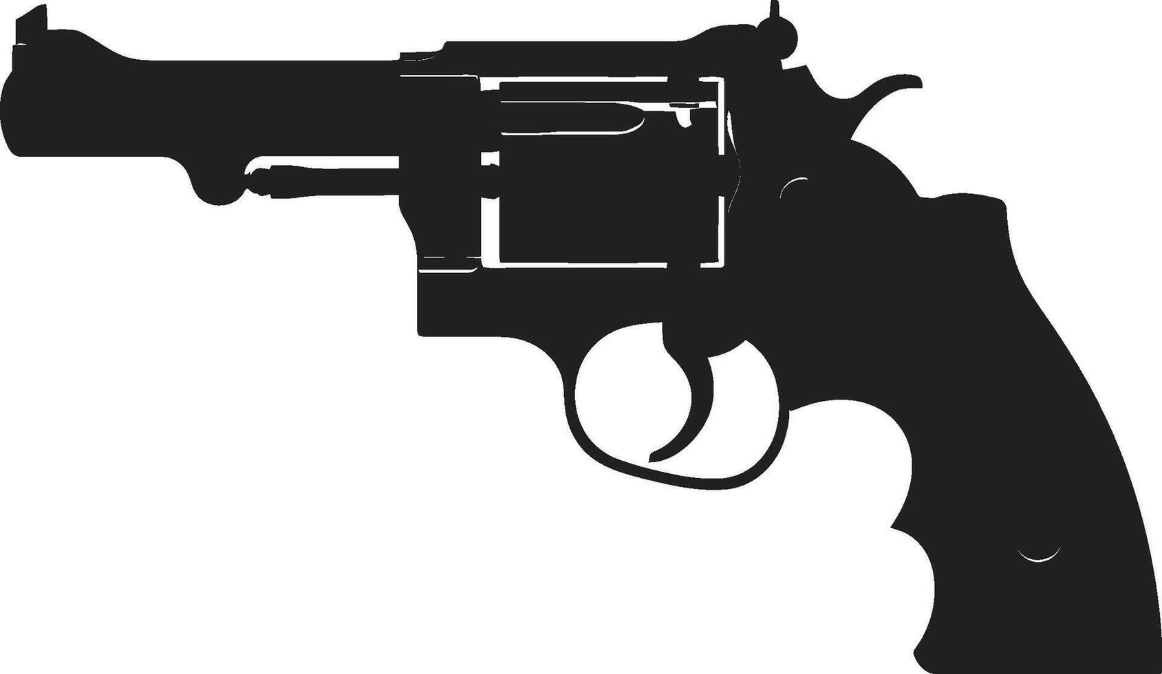 Precision Elegance Crest Fashion Forward Revolver Icon for Striking Design Urban Arsenal Badge Contemporary Revolver Vector for Trendy Branding