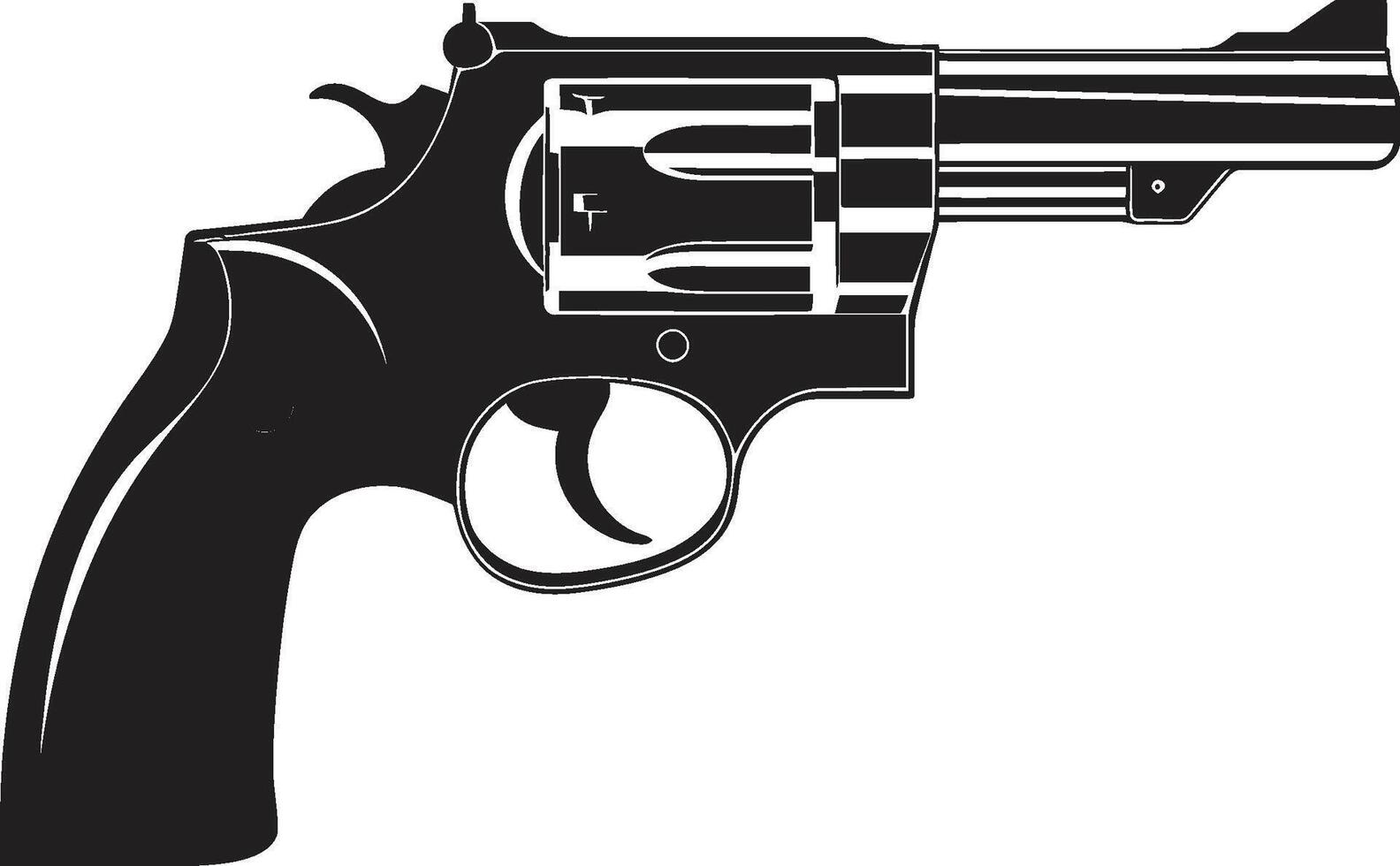 Sleek Shooter Insignia Vector Logo for Stylish Firearm Impact Precision Elegance Crest Fashion Forward Revolver Icon for Striking Design