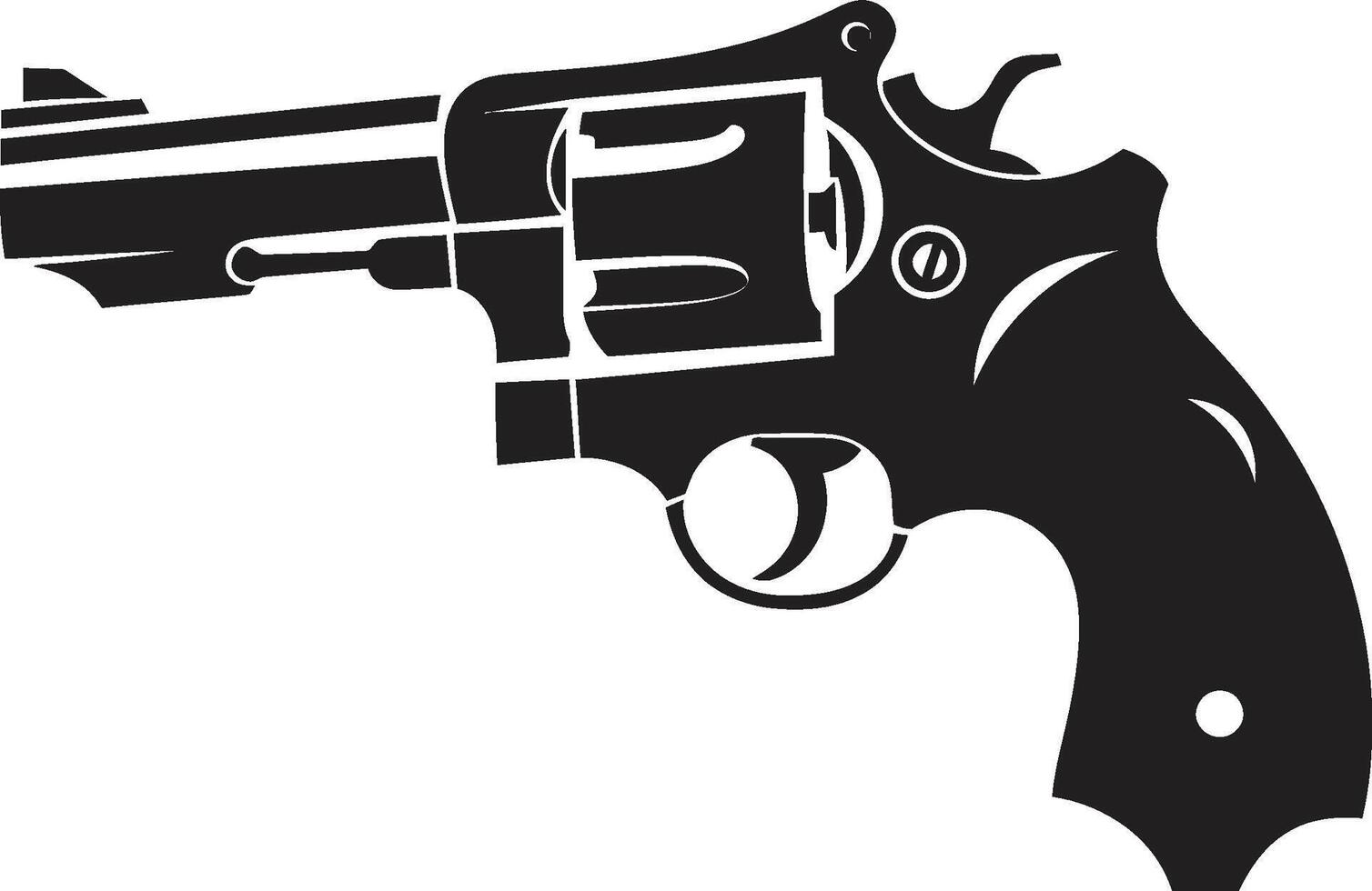 Urban Arsenal Badge Contemporary Revolver Vector for Trendy Branding Barrel Beauty Insignia Stylish Revolver Logo with Edgy Elegance