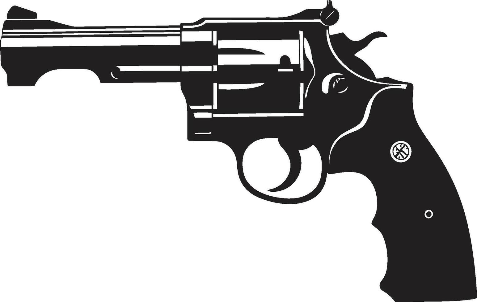 Fashioned for Force Crest Chic Revolver Icon for Impactful Branding Trendsetting Trigger Badge Modern Revolver Design for Iconic Style vector