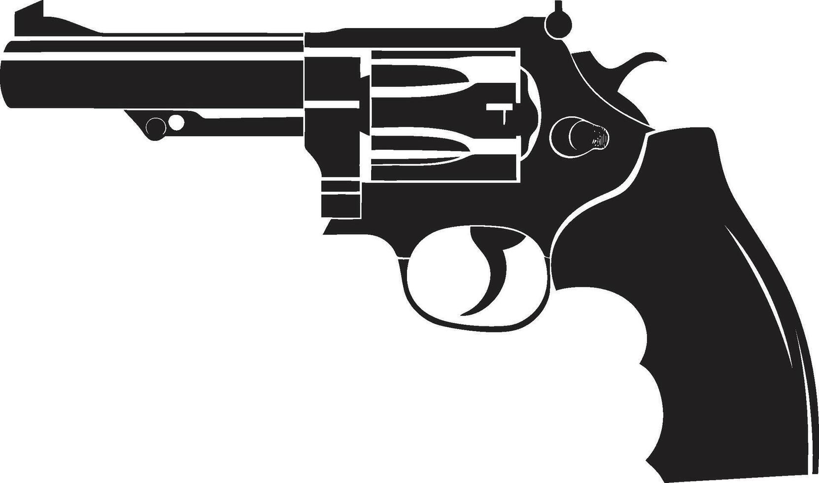 Gunmetal Glam Badge Stylish Revolver Vector for Urban Appeal Trigger Elegance Insignia Chic Revolver Logo for Striking Impact