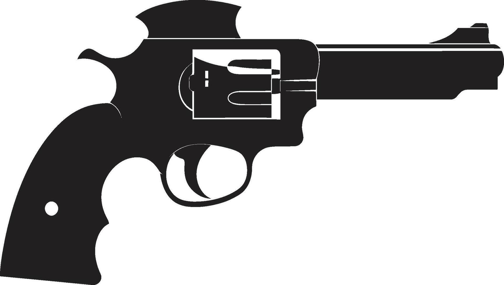 Trendy Trigger Badge Modern Revolver Icon for Impactful Style Sleek Shooter Insignia Vector Logo for Stylish Firearm Impact