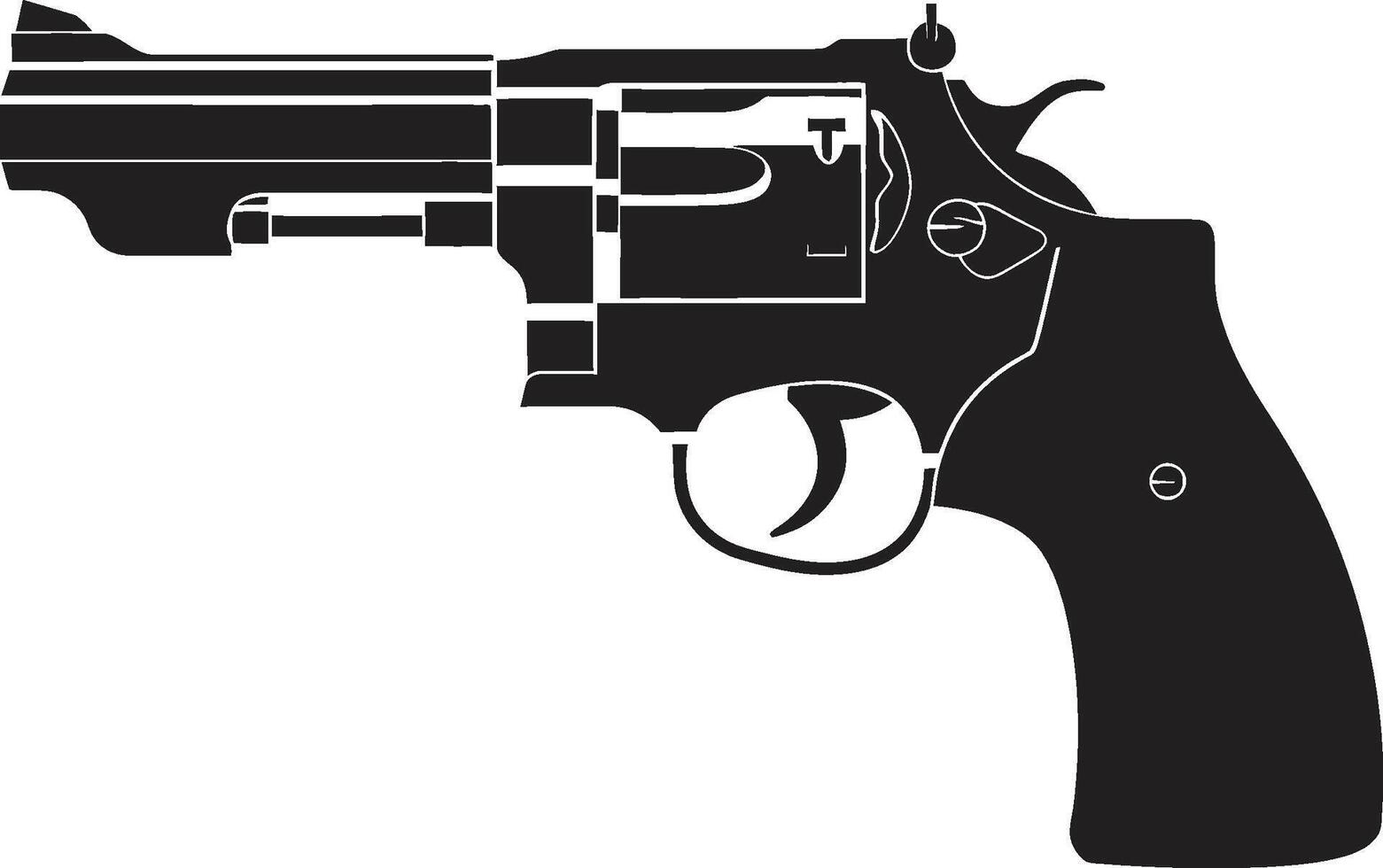 Trendsetting Trigger Badge Modern Revolver Design for Iconic Style Sleek Shooter Insignia Vector Logo for Stylish Firearm Impact