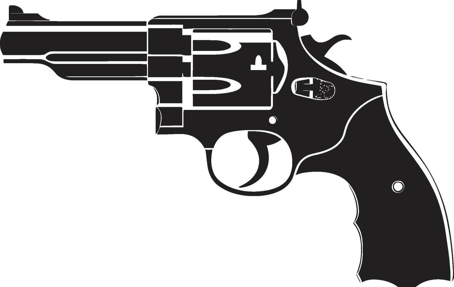 Sleek Shooter Insignia Vector Logo for Stylish Firearm Impact Precision Elegance Crest Fashion Forward Revolver Icon for Striking Design