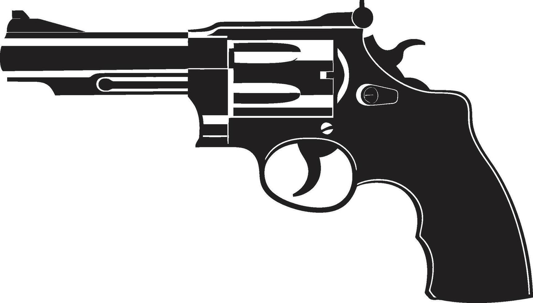 Urban Arsenal Badge Contemporary Revolver Vector for Trendy Branding Barrel Beauty Insignia Stylish Revolver Logo with Edgy Elegance