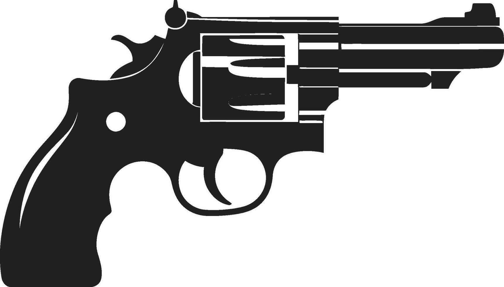 de moda desencadenar Insignia moderno revólver icono para impactante estilo pulcro tirador insignias vector logo para elegante arma de fuego impacto
