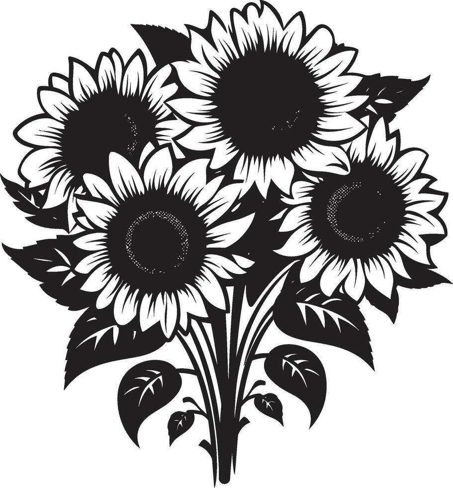 Floral Radiance Crest Bright Sunflowers Logo with Natural Elegance Petal Harmony Badge Vector Design of Sunflowers for Positive Impact