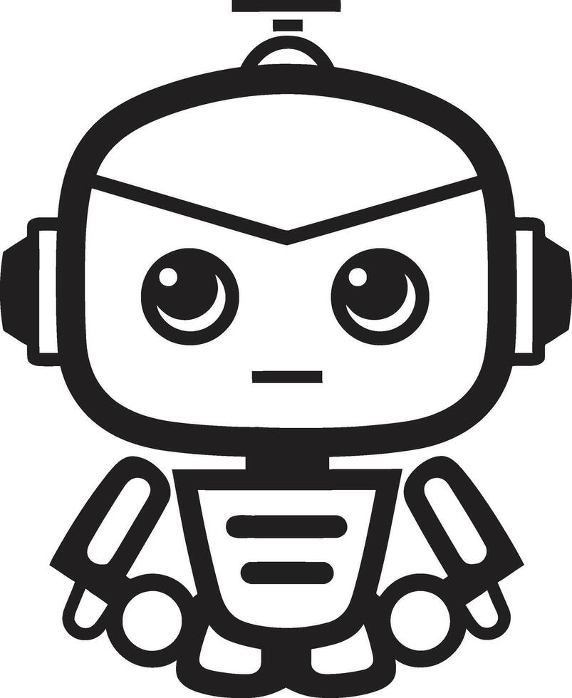 caja de conversación tótem insignias linda robot chatbot icono para charla deleite zumbido widget cresta pequeño robot chatbot diseño para tecnología conversaciones vector