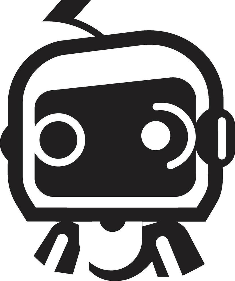 Micro Marvel Crest Miniature Robot Chatbot Icon for Conversational Magic Digi Buddy Badge Vector Icon of a Tiny Robot for Digital Connections