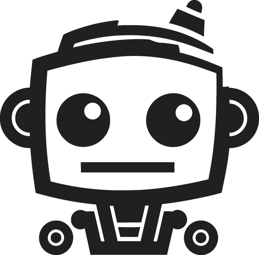 caja de conversación tótem insignias miniatura robot chatbot diseño para charla deleite nano empujar cresta linda robot logo para digital asistencia vector