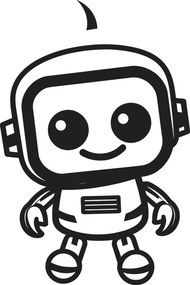 micro maravilla cresta linda robot chatbot icono para conversacional magia byte tamaño larva del moscardón Insignia vector icono de un minúsculo robot para charla asistencia