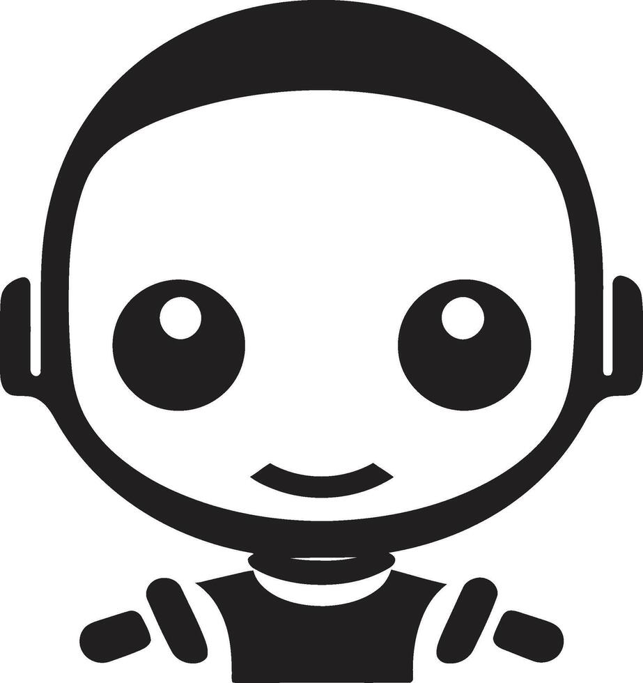 Micro Marvel Badge Compact Robot Vector Icon for Conversational Magic Whiz Widget Insignia Small Robot Chatbot Icon for Tech Conversations