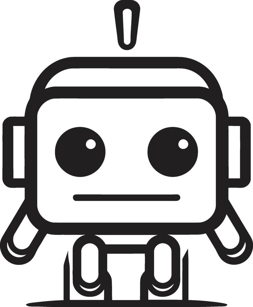 caja de conversación tótem insignias linda robot chatbot icono para charla deleite zumbido widget cresta pequeño robot chatbot diseño para tecnología conversaciones vector