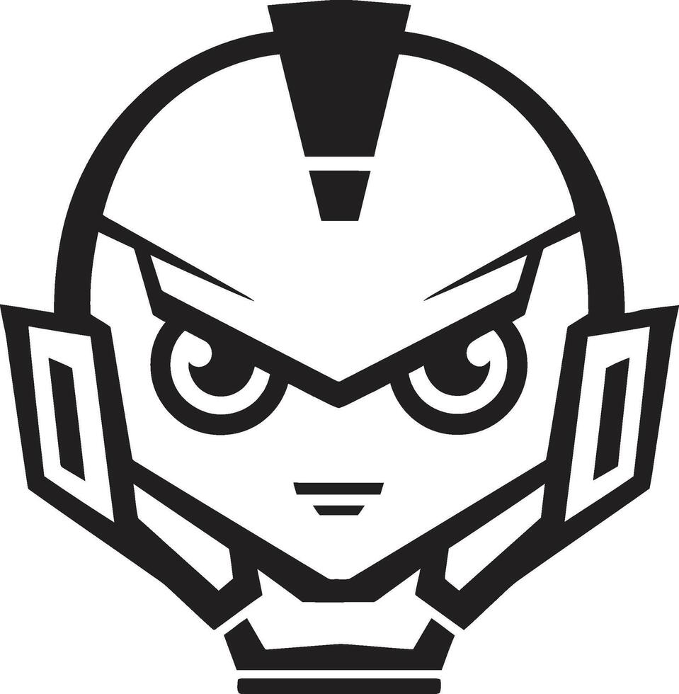 Talkbox Totem Badge Vector Icon of a Miniature Robot for Chat Delight Pint sized Pal Insignia Cute Robot Chatbot Design for Compact Connections