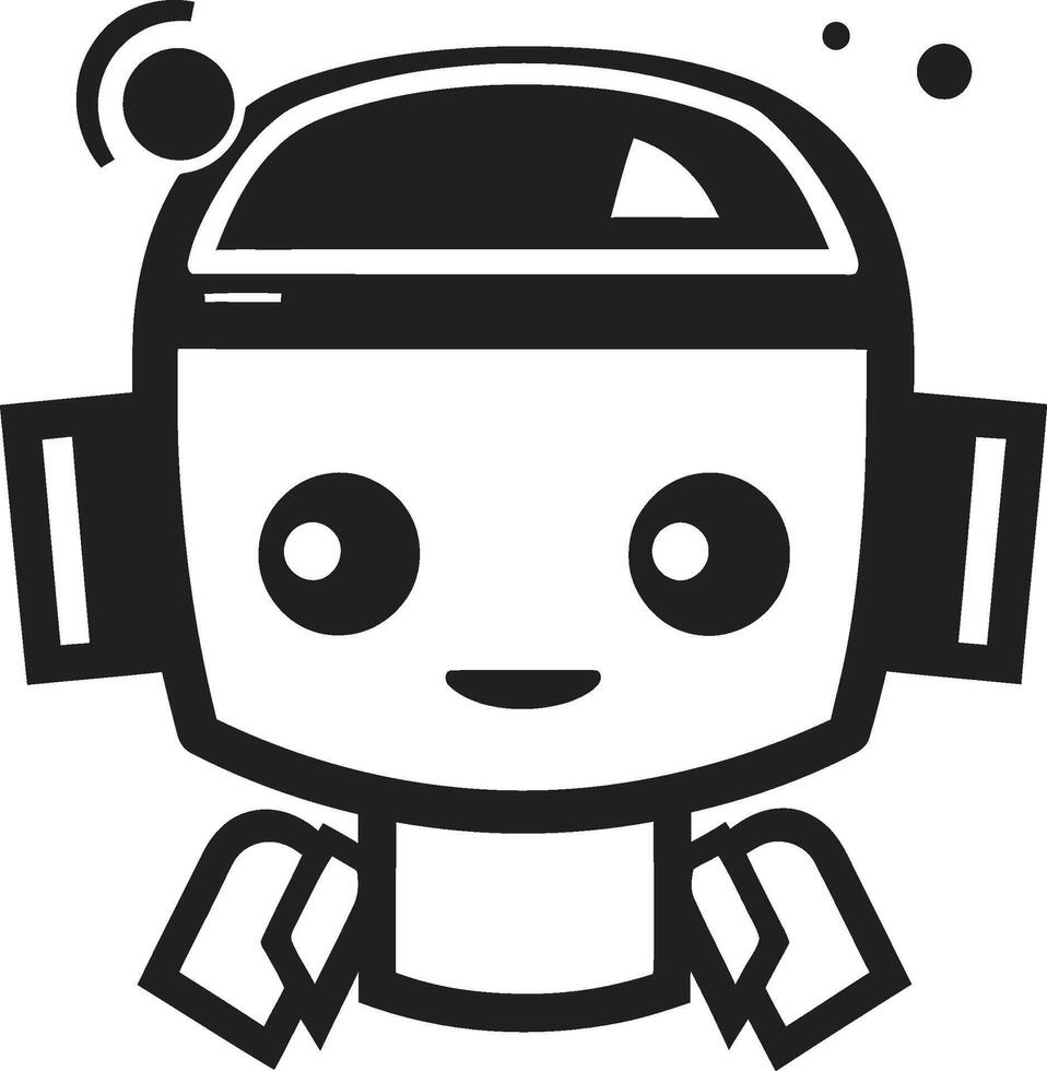 Micro Marvel Insignia Tiny and Cute Robot Chatbot Icon for Conversational Magic Talkbox Totem Crest Vector Icon of a Small Robot for Chat Delight