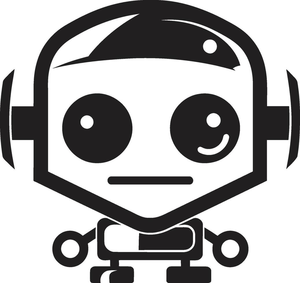 charla compañero Insignia pequeño y linda robot vector icono para simpático conversaciones zumbido widget insignias minúsculo robot chatbot icono para tecnología conversaciones