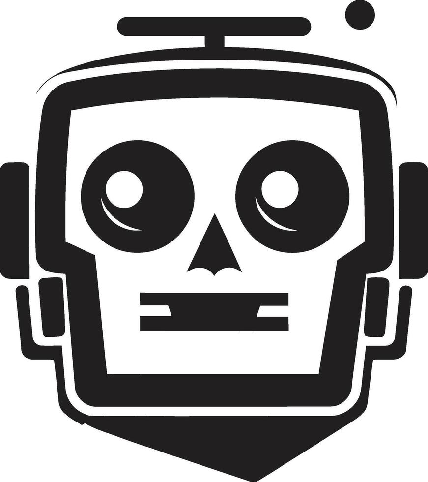 Byte sized Bot Crest Vector Icon of a Small Robot for Chat Assistance Pint sized Pal Insignia Adorable Robot Chatbot Logo for Compact Connections