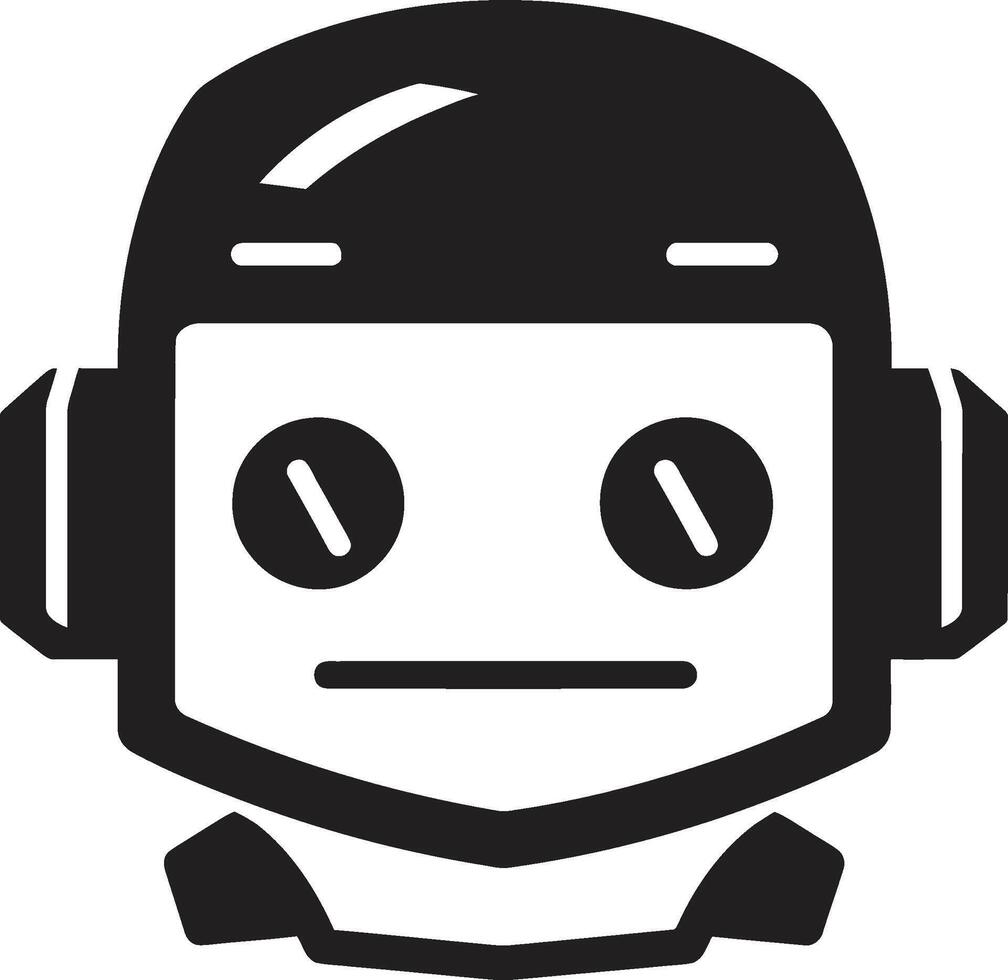 micro maravilla cresta adorable robot logo para conversacional magia zumbido widget Insignia compacto robot vector icono para tecnología conversaciones