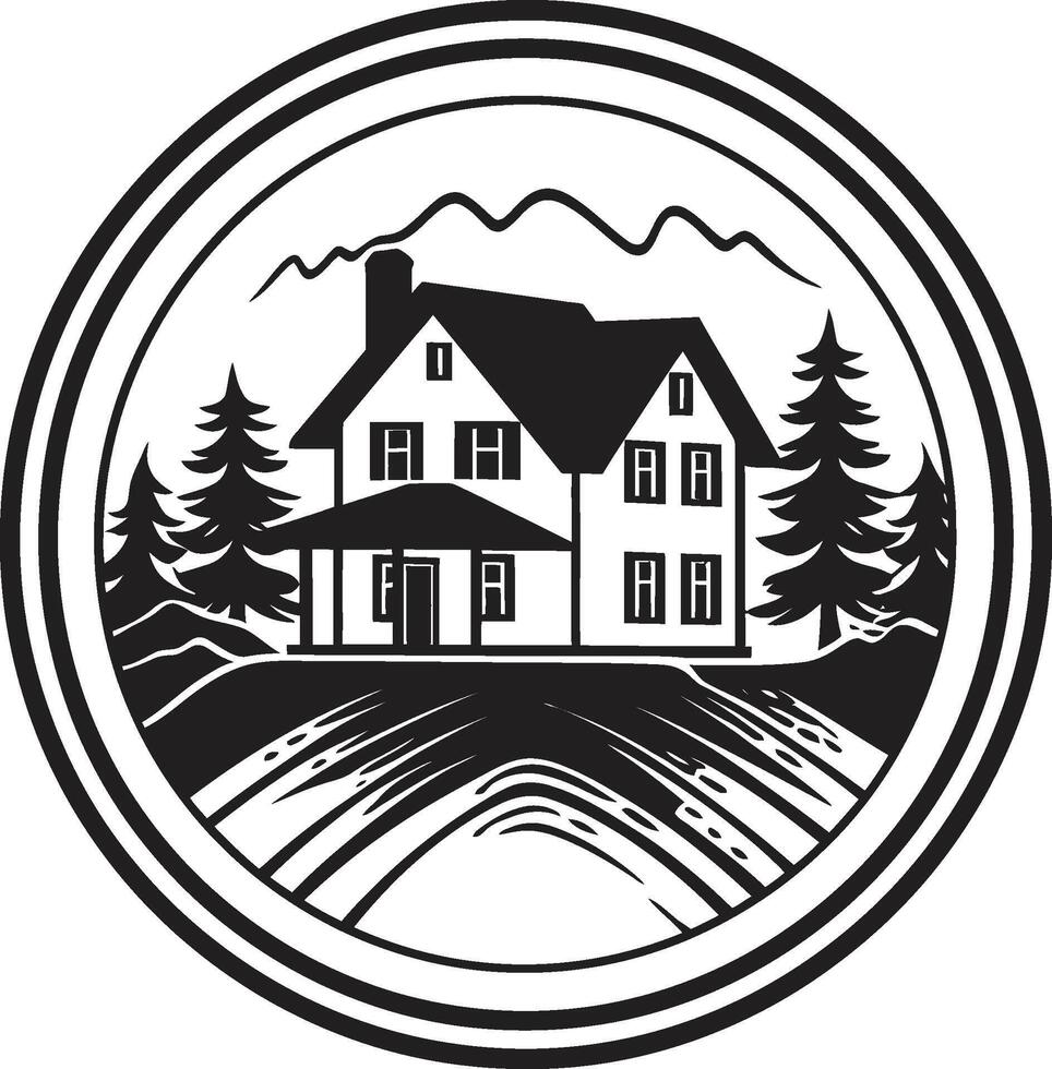Design Harmony Crest Artistic Modern Villa Logo for Timeless Appeal Metropolitan Retreat Badge Contemporary Villa Vector Icon for Urban Living