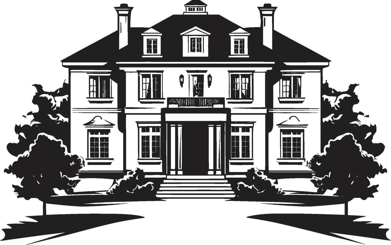 Architectural Marvel Crest Luxurious Modern Villa Vector Icon Urban Oasis Badge Modern Villa Logo for Urban Living