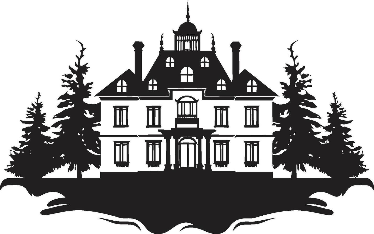 Luxe Living Insignia Iconic Logo Featuring Modern Villa Icon Urban Utopia Crest Elegant Modern Villa Logo for City Living vector