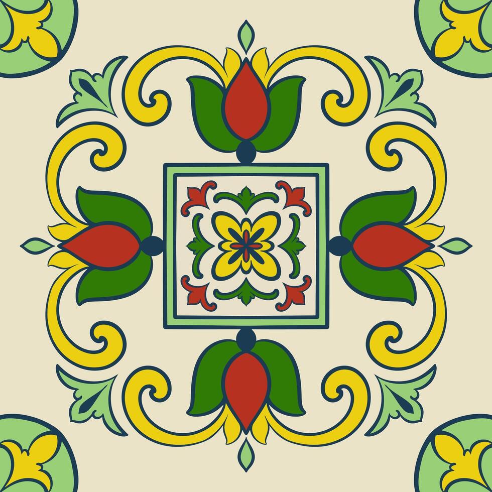 background vintage ornament  cramics, Geometric retro mosaic pattern vector