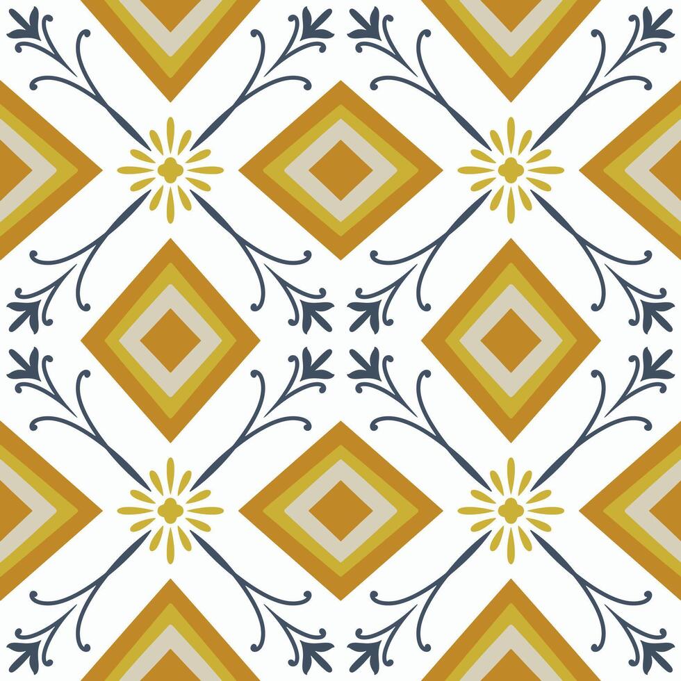 background vintage mandala ornament  cramics, Geometric retro mosaic pattern vector