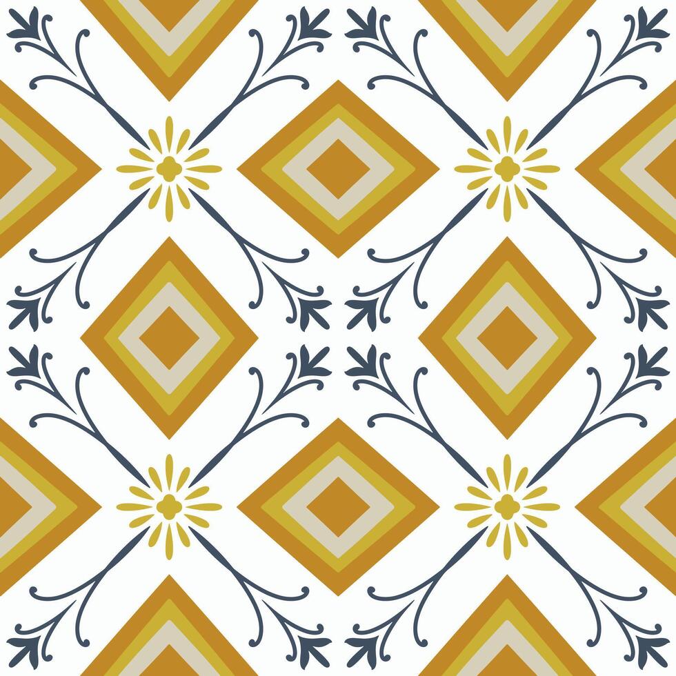 antecedentes Clásico mandala ornamento cerámicas, geométrico retro mosaico modelo vector