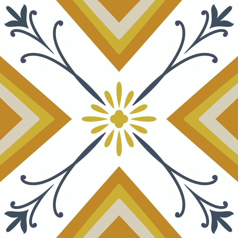 antecedentes Clásico mandala ornamento cerámicas, geométrico retro mosaico modelo vector