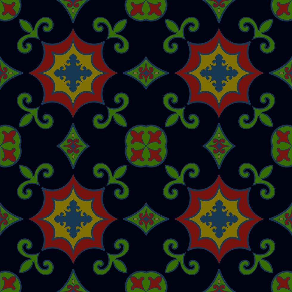background vintage mandala ornament  cramics, Geometric retro mosaic pattern vector