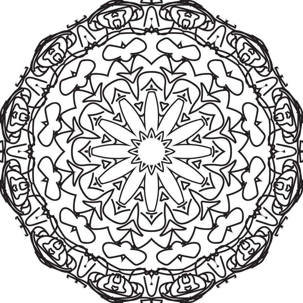 patrón circular en forma de mandala para henna, mehndi, tatuaje, decoración. adorno decorativo en estilo étnico oriental. página de libro para colorear. vector