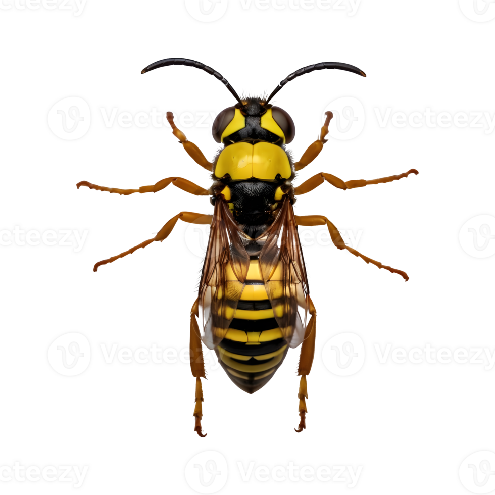 AI generated urocerus gigas a hornet or wood wasp against transparent background isolated png