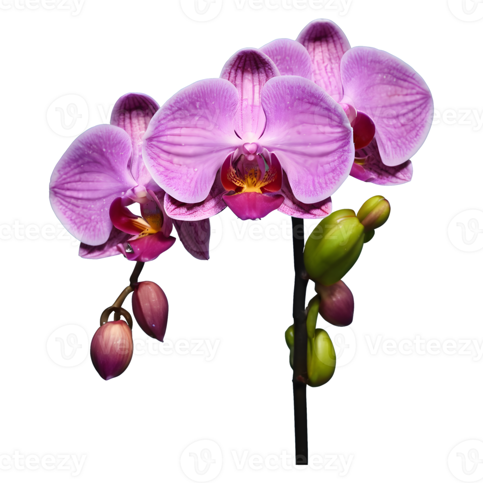 AI generated Isolated pink orchid on transparent background above water png
