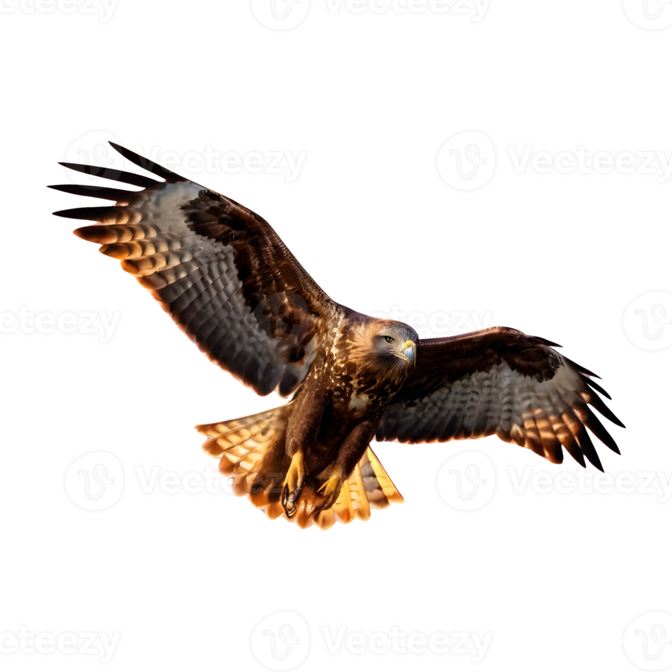 AI generated Buzzard flying isolated on transparent background png