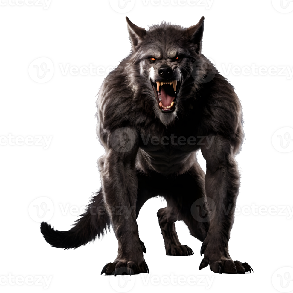 AI generated A werewolf or lycanthrope isolated on a transparent background isolated png