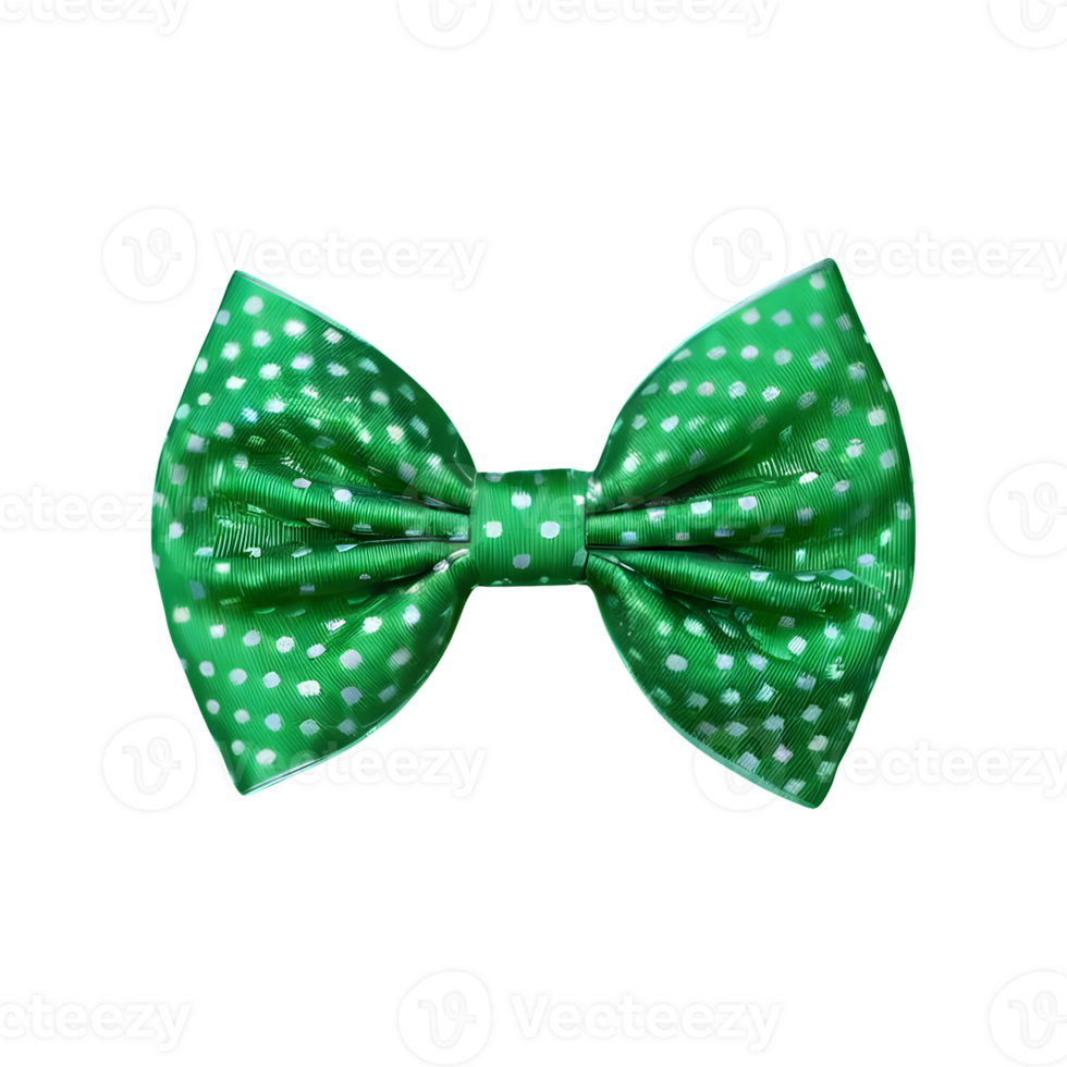 AI generated Transparent background with green polka dot bow isolated png