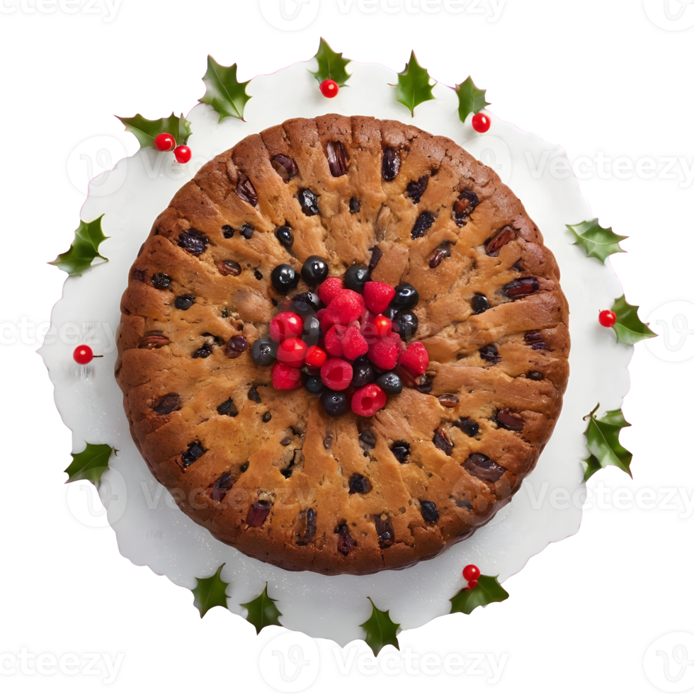 AI generated Classic christmas treat referred to as fruit cake isolated png