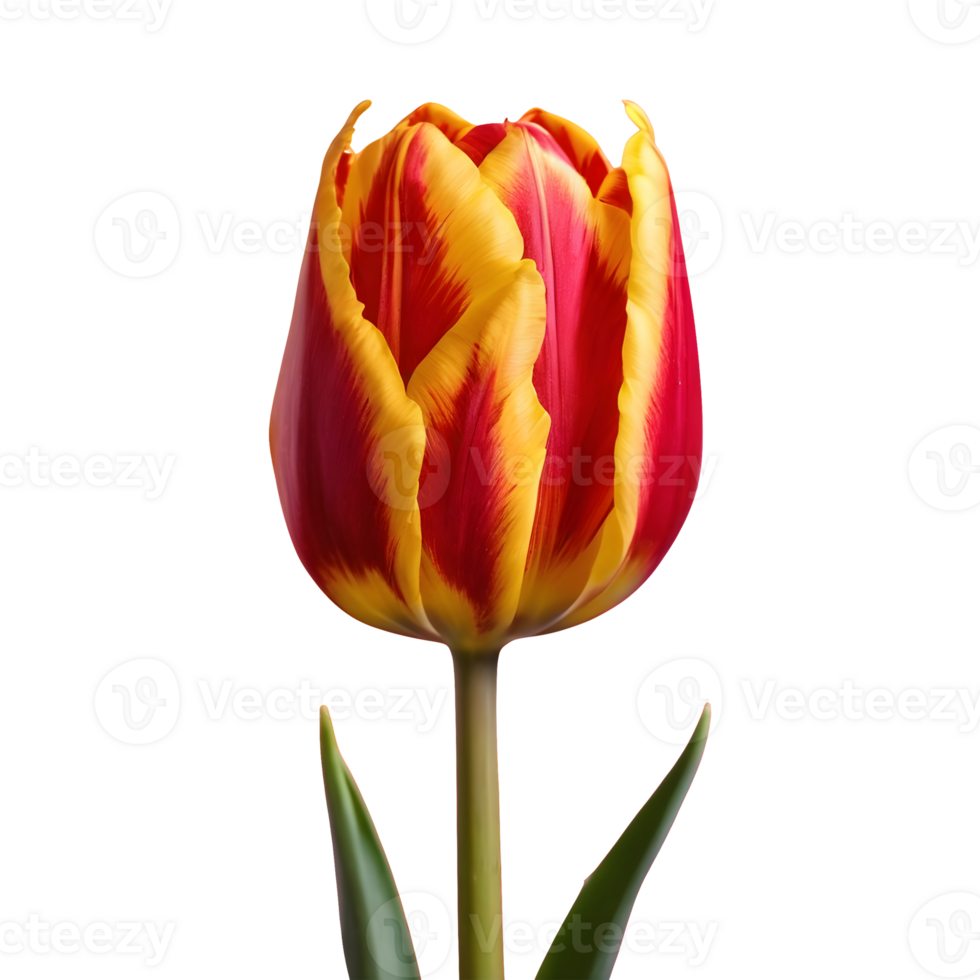 AI generated Gorgeous vibrant tulips isolated png