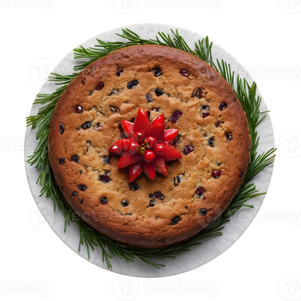AI generated Classic christmas treat referred to as fruit cake isolated png