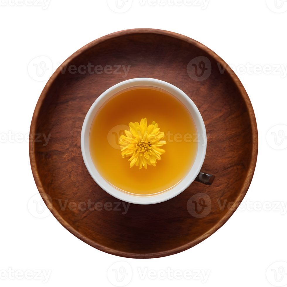 AI generated Macro shot of chrysanthemum tea isolated png
