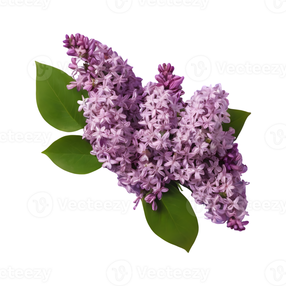 AI generated lilac flower bunch isolated png
