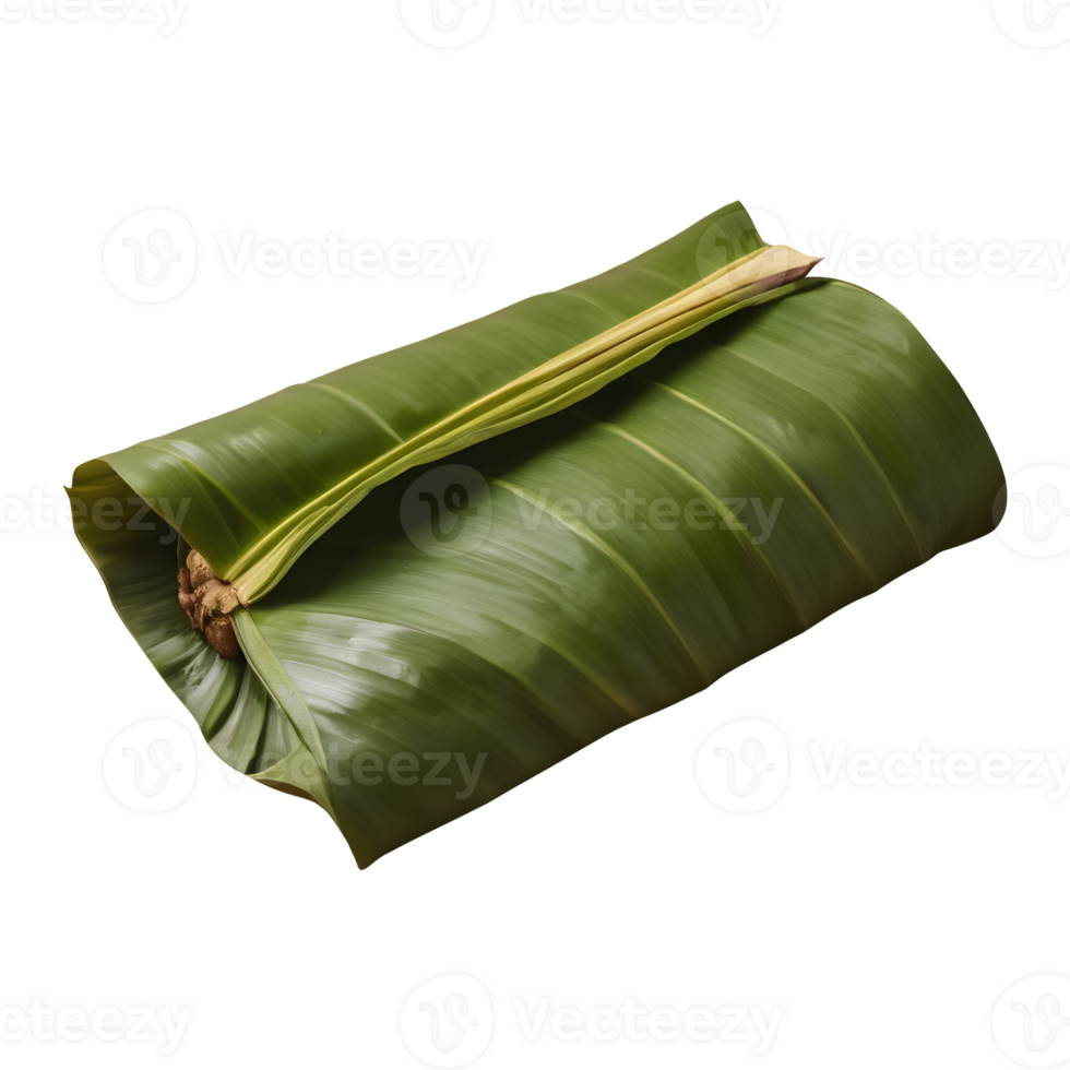 AI generated Folded banana leaf used as a food container javanese tradition in indonesia isolated png
