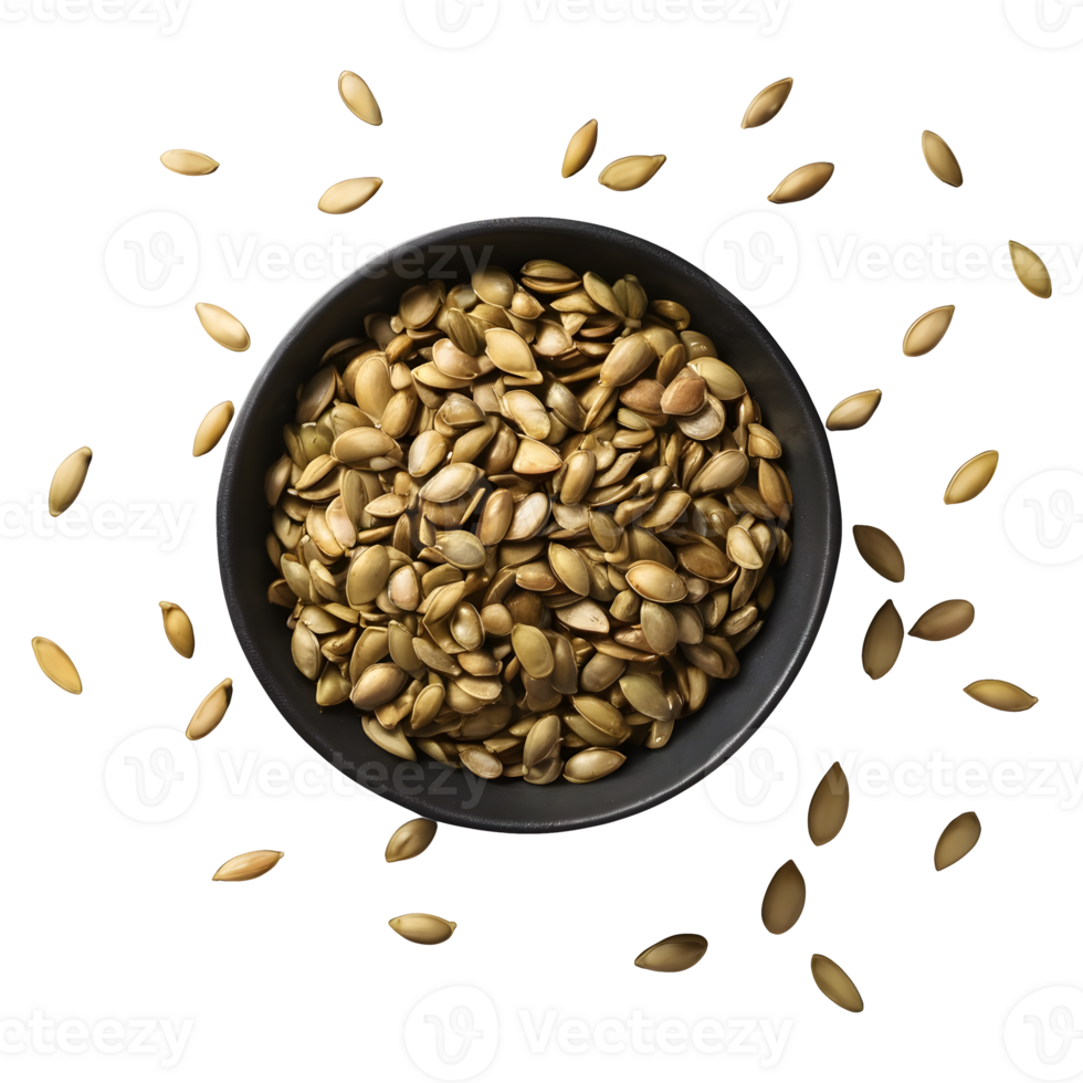 AI generated Pumpkin seeds cooked on a stove isolated png