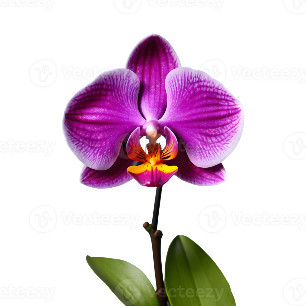 AI generated Transparent background with an orchid isolated png